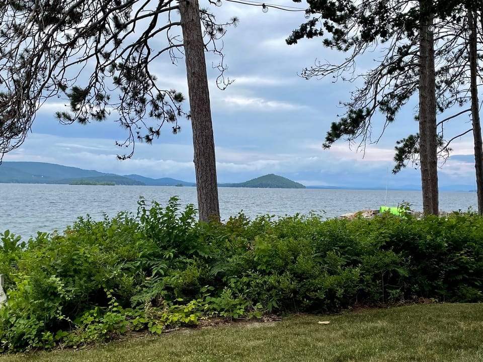 15 mile NW view of Gunstock Ski Area and Rattlesnake Island.