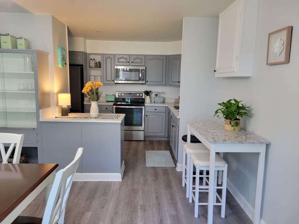 Fully stocked kitchen! Plus coffee bar.