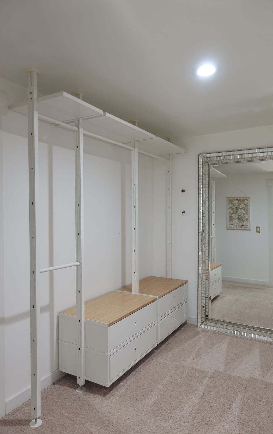 Walk in closet attached to primary bedroom.