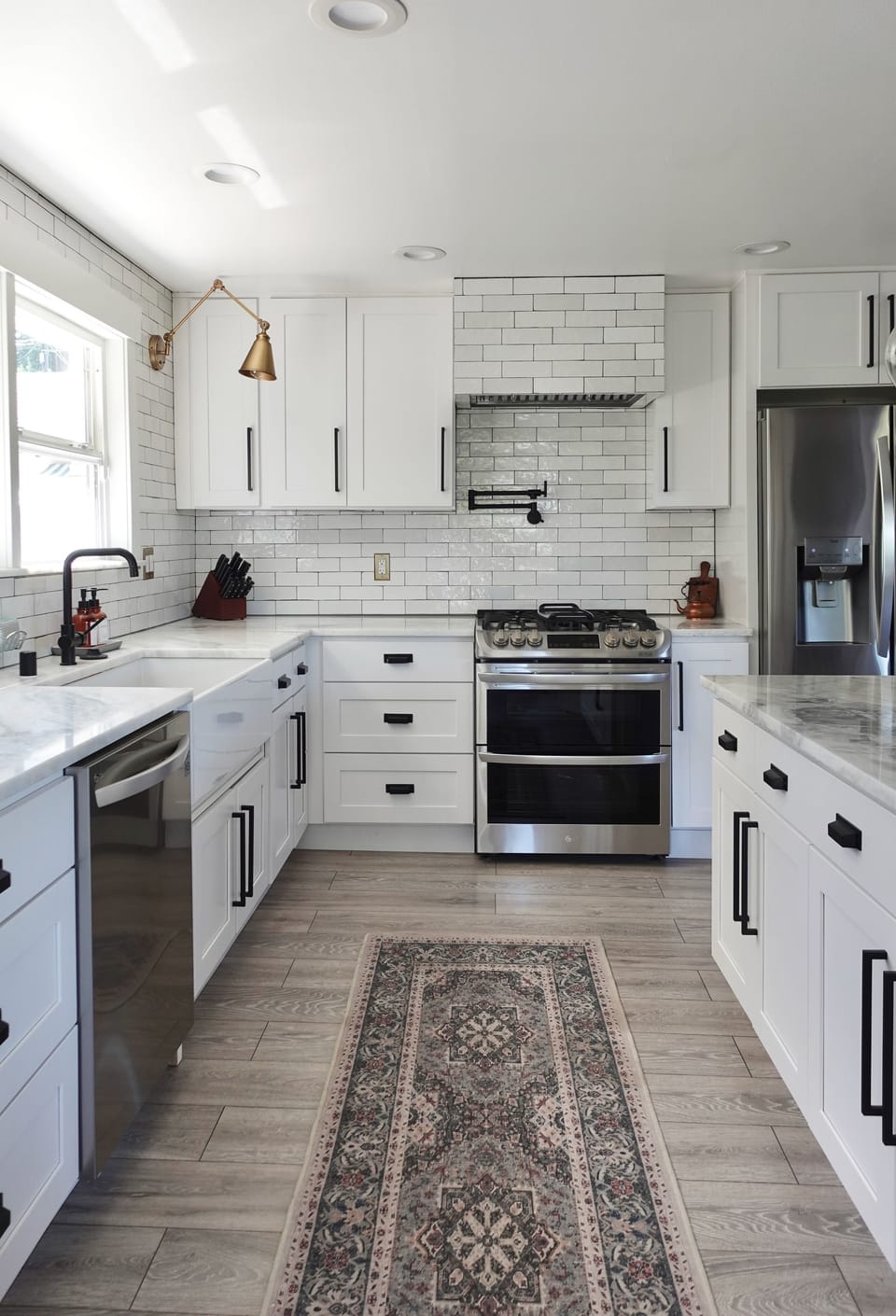 New LG gas range and double oven.