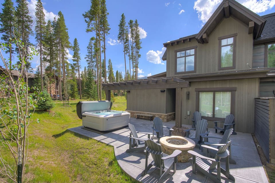 The outside lower patio is the perfect place to gather around the fire. A new hot tub has been installed for your enjoyment.
