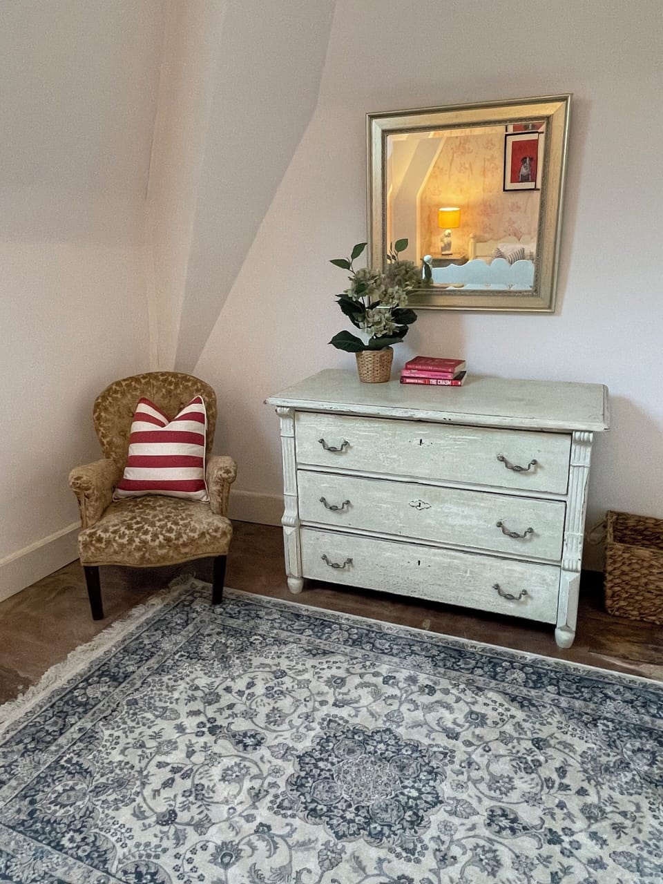 Bedroom 5 has a small seating area and chest of drawers.