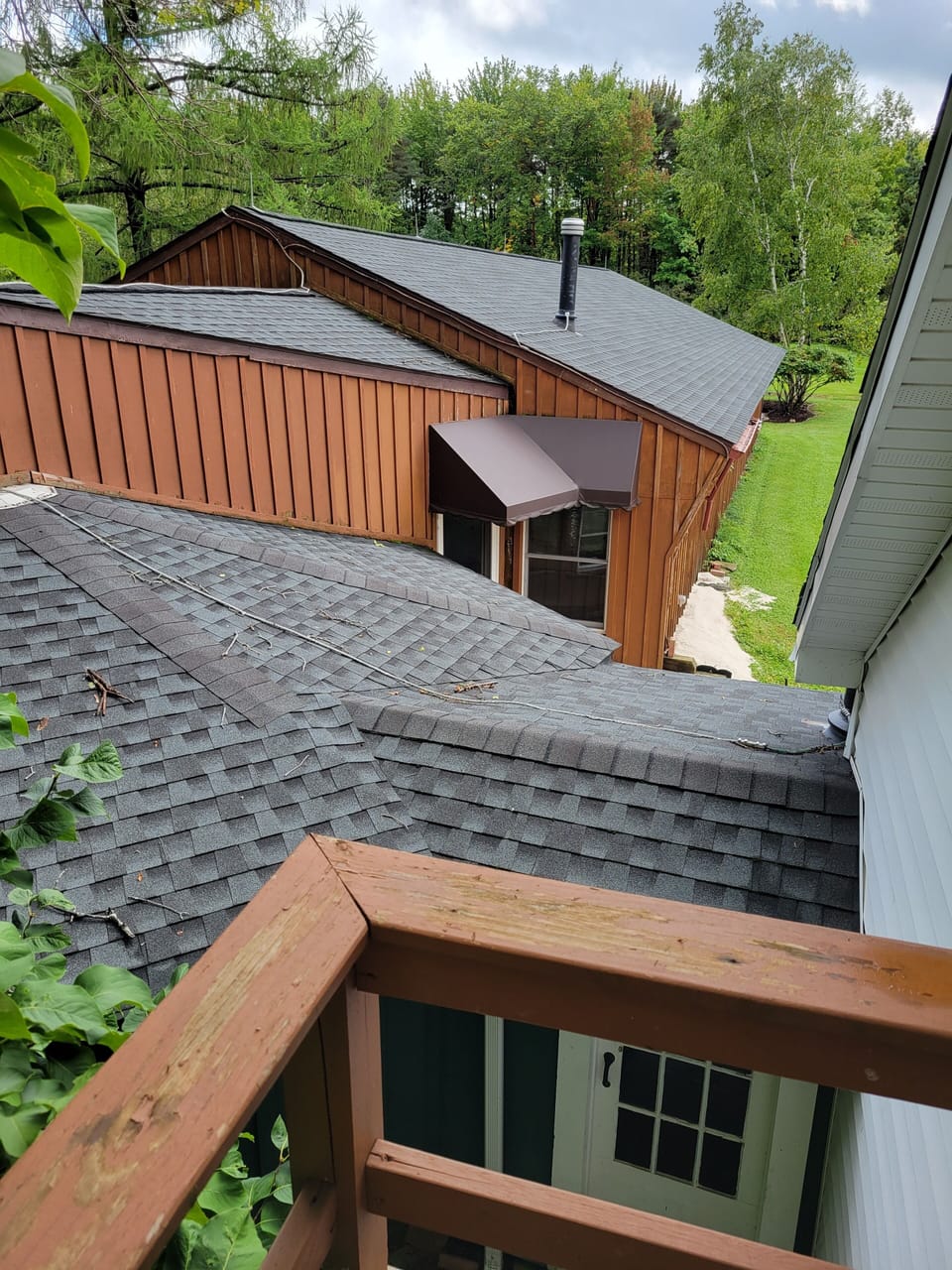 View of the pool house from the sleepover loft