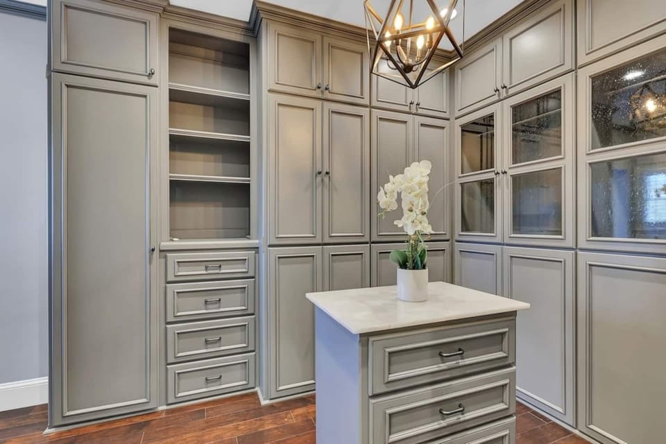 Our spacious master closet, providing a beautiful and functional space for your entire wardrobe. 