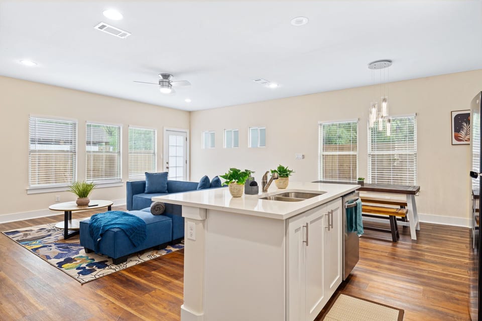 Oversized kitchen island provides ample space for all your cooking needs! 