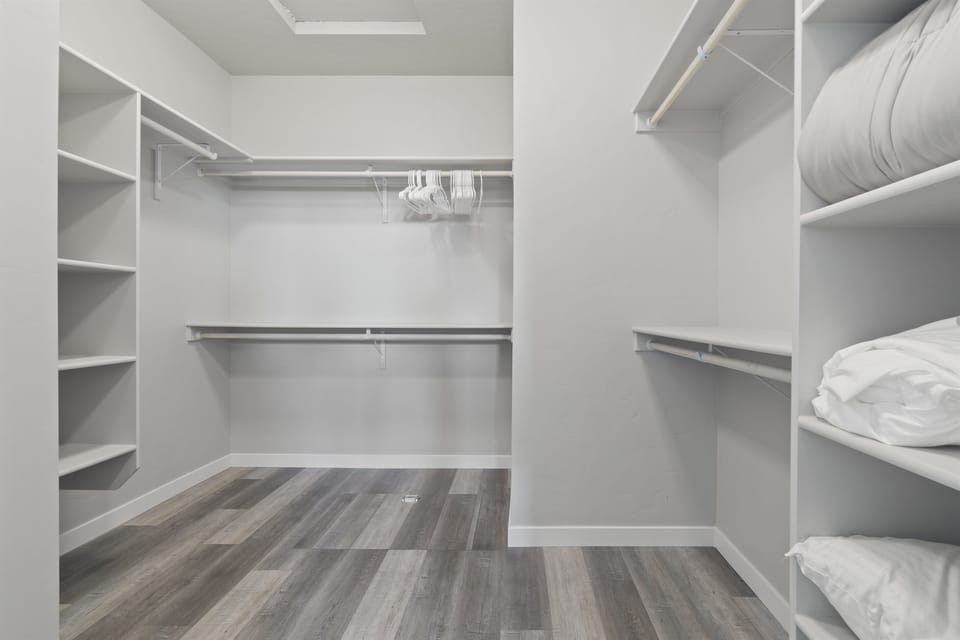 Unpack and stay a while with our large walk in closet!