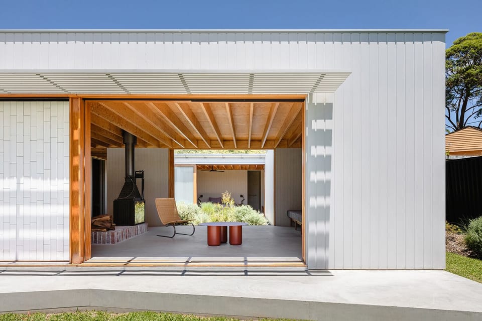 Looking back from garden into living area and through to internal courtyard