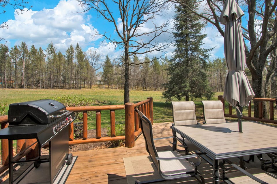 Outdoor Patio with Gas Grill, grilling utensils provided