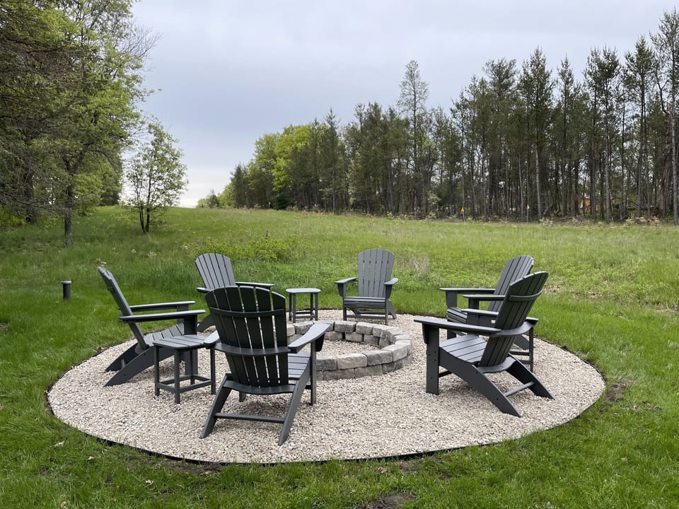Newly renovated fire pit area
