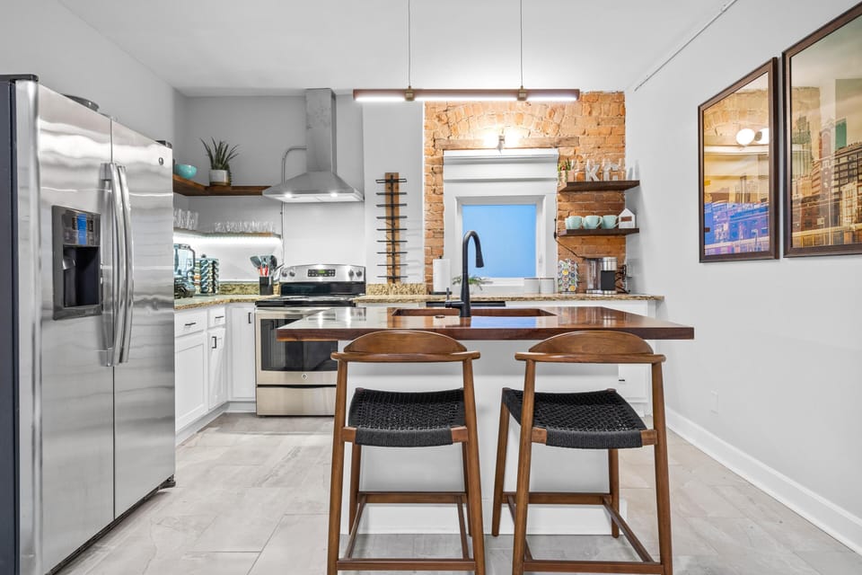 Remodeled kitchen in the 2 bedroom flat