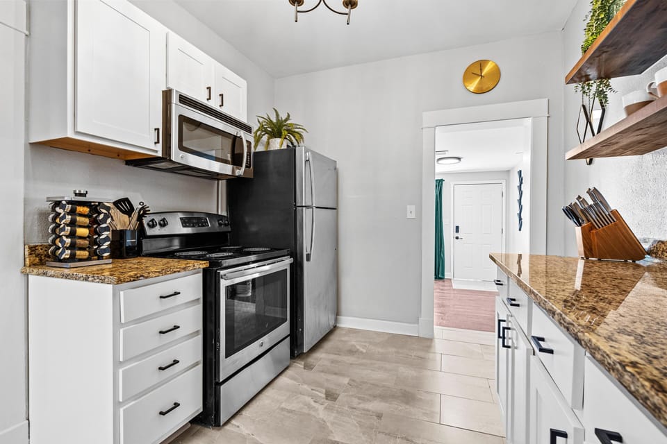 Remodeled kitchen in the 3 bedroom flat