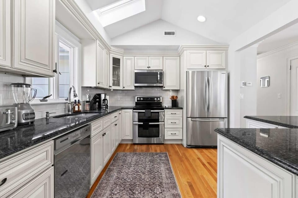Kitchen with skylights