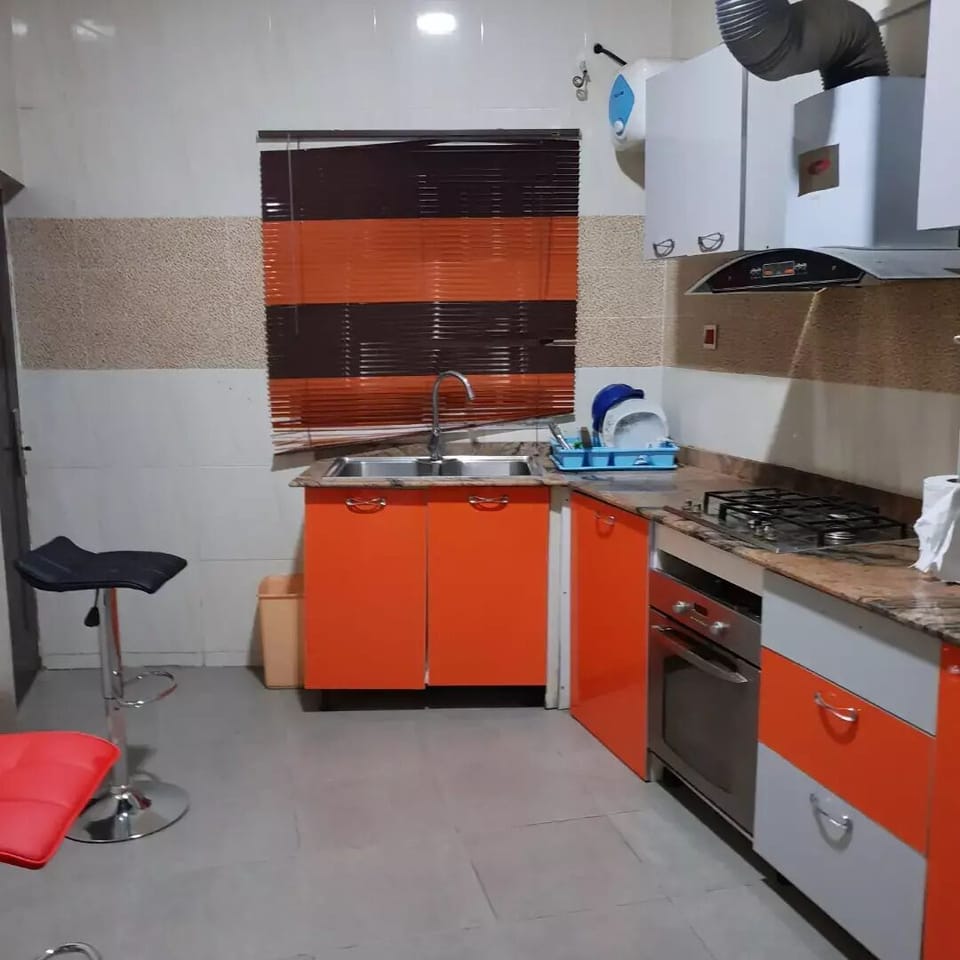 KITCHEN with MICROWAVE , FRIDGE FREEZER 