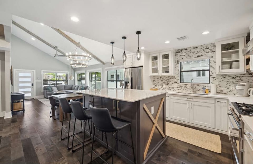 Entertain in this fully stocked gourmet kitchen.