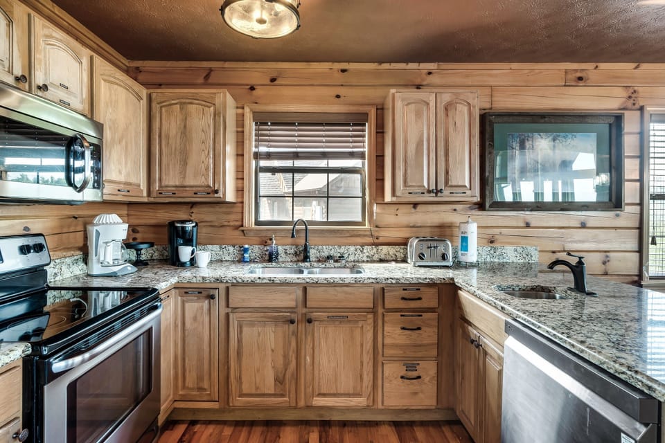 Gourmet kitchen with an extra sink for your convenience. 