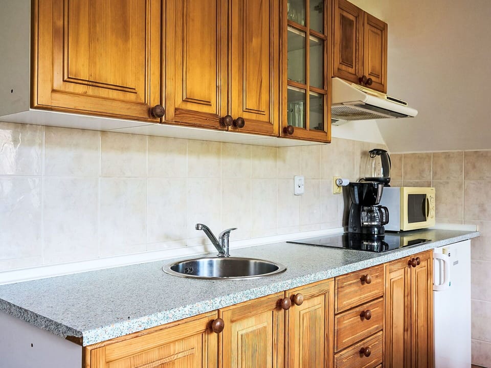 Cabinetry, Kitchen Sink, Countertop, Property, Sink, Furniture, Tap, White, Kitchen, Wood