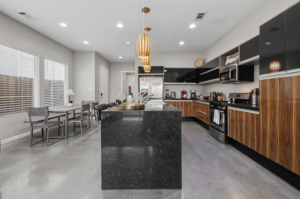 Fully equipped kitchen with plenty of counter space and modern appliances, all designed to make cooking for a group effortless.