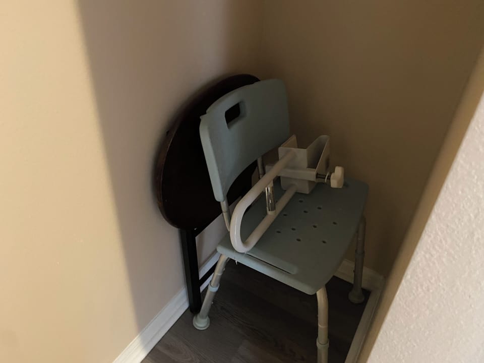 bath chair and tub safety rail in closet if needed