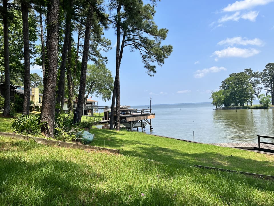 View from the yard of the open waters of Lake Livingston.
