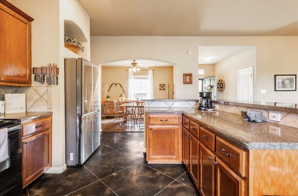 Kitchen with brand new fridge & dishwasher. Gas stove & espresso machine soon!
