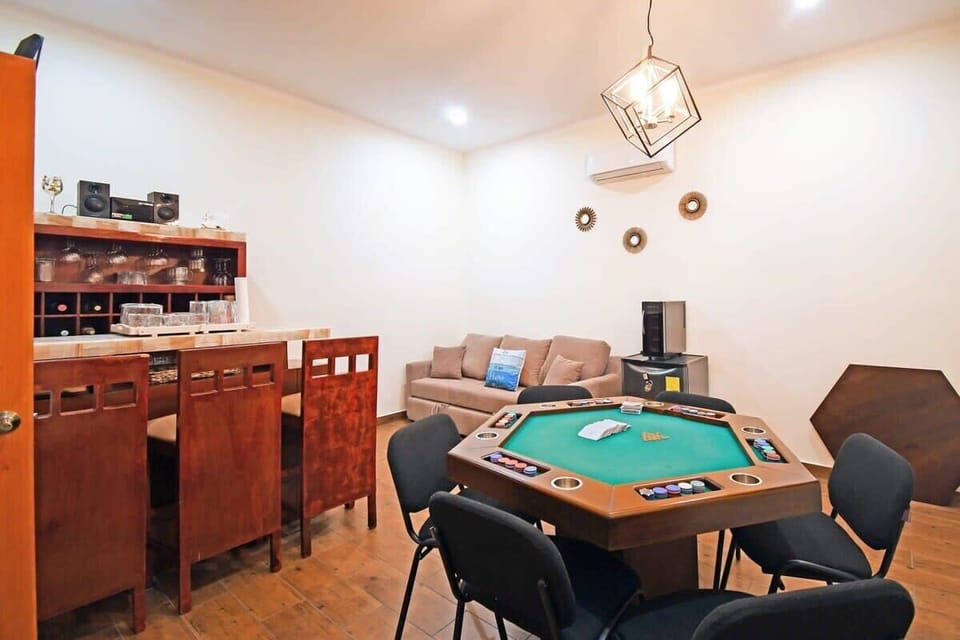Game room has a bar and lounge too (spirited beverages not included)