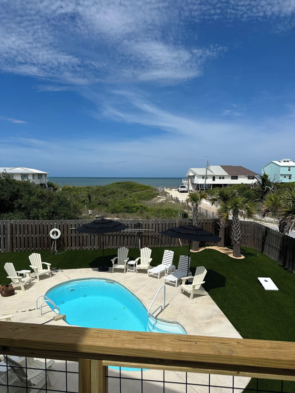 New turf! Private pool with shade umbrellas and plenty of seating