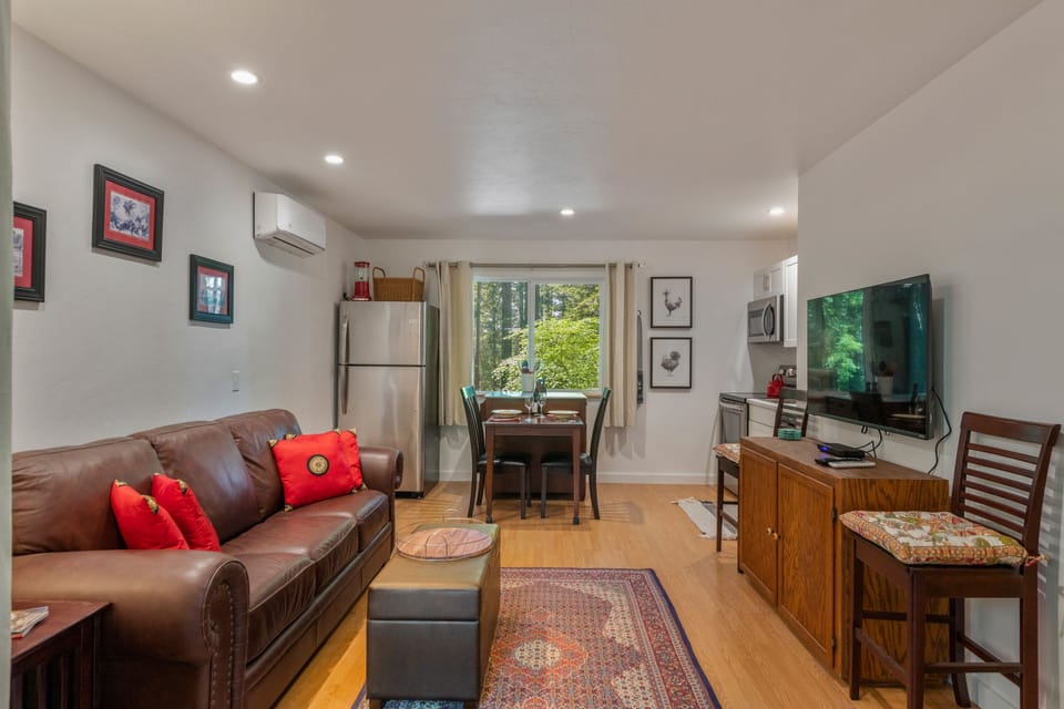 Open floorplan - kitchen, dining, and living rooms all open.