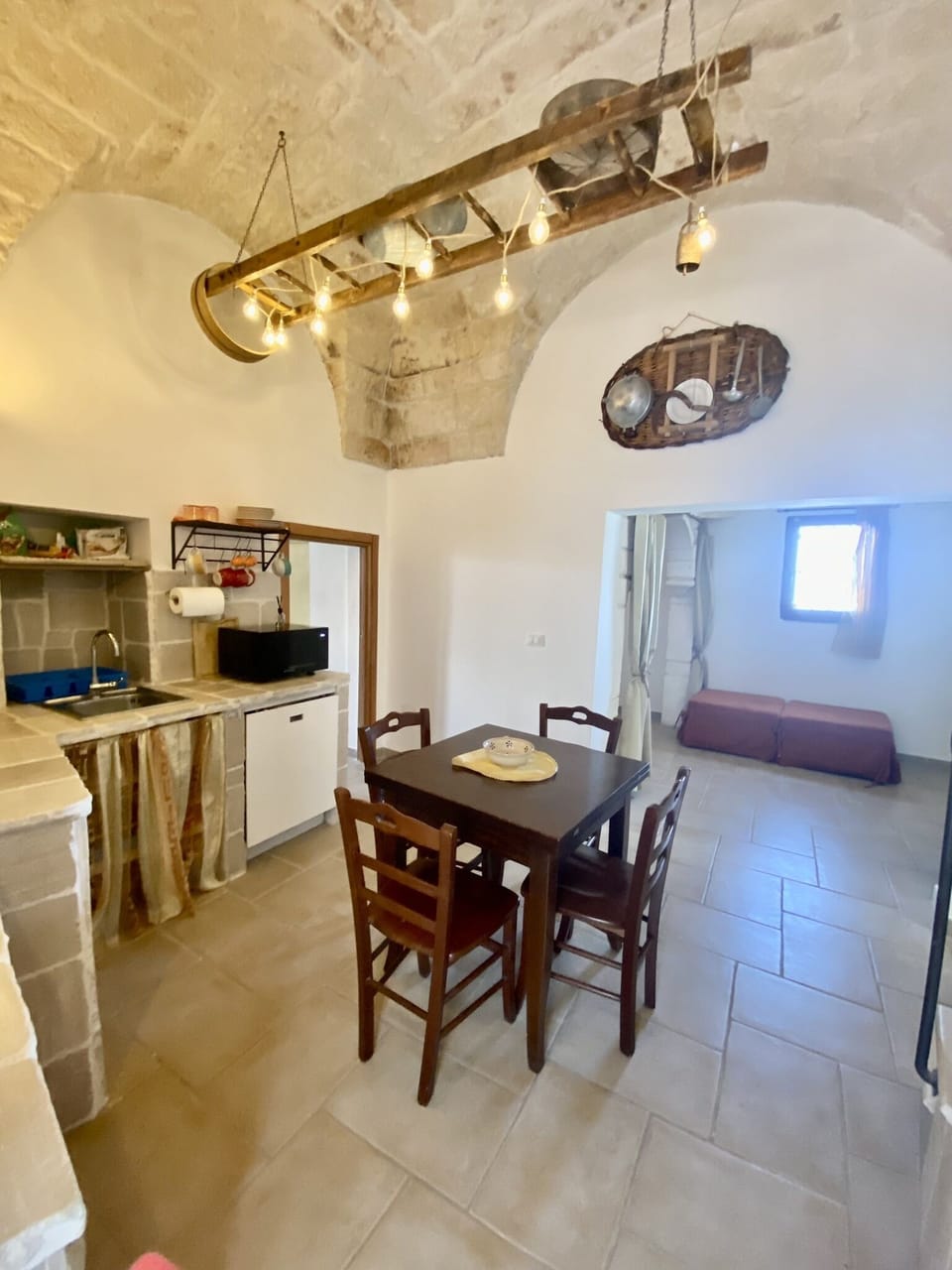 In open living area, two extra pull-up single beds for extra 5, 6 guests