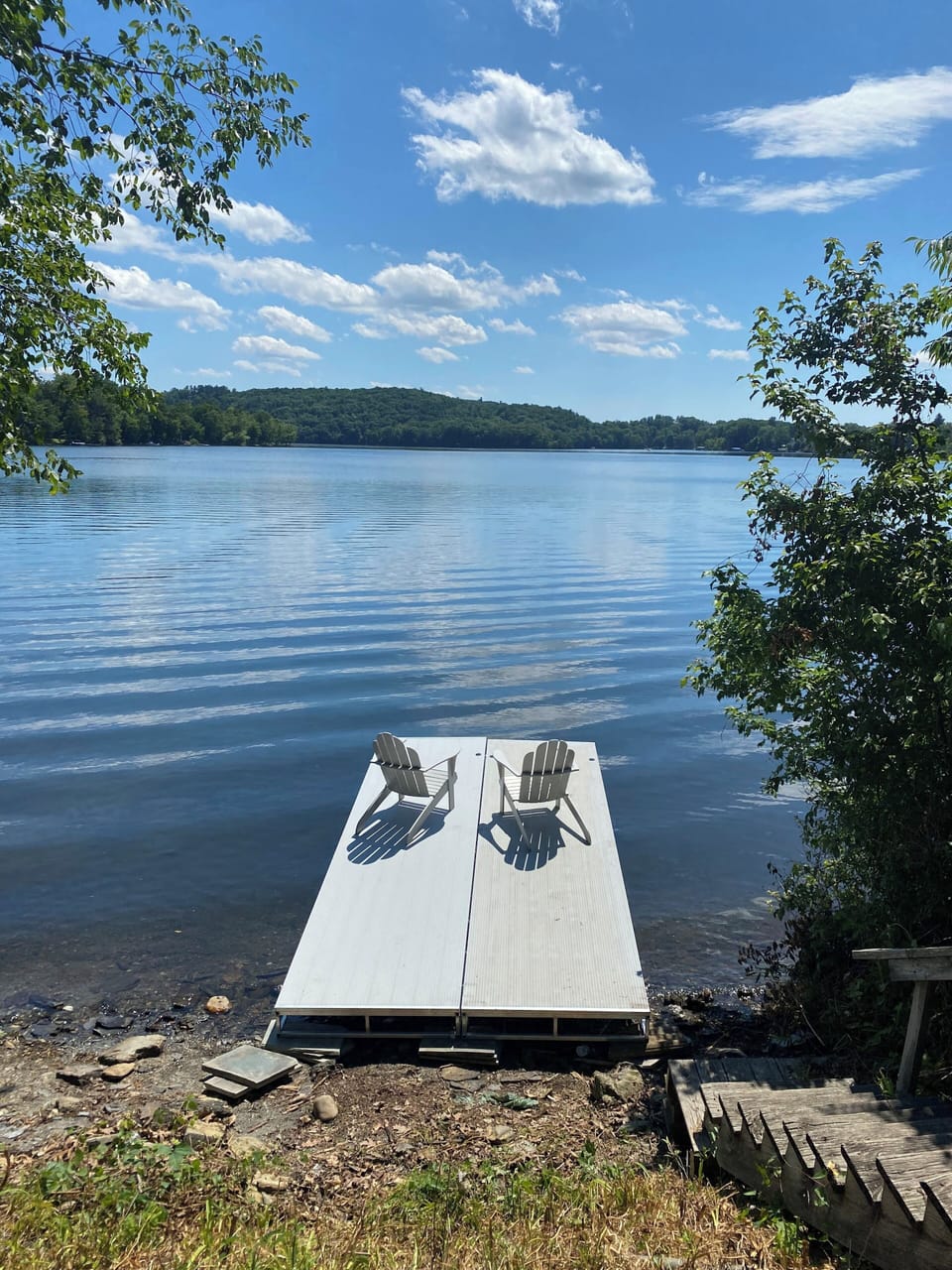 private lake access across the street