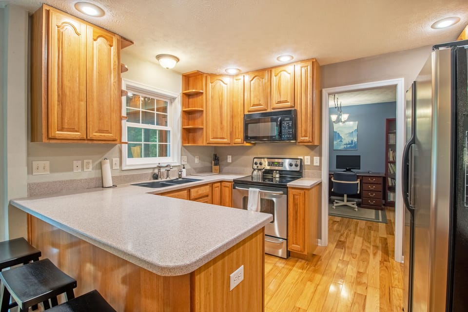 Complete with conveniences like a full kitchen