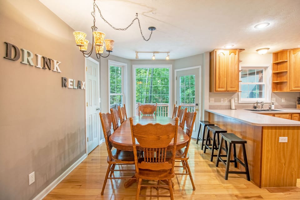 Dining area with expansive windows and seating for 6