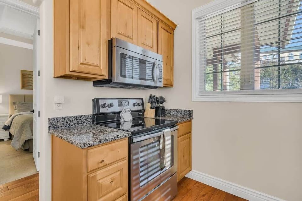 Stainless steel appliances will suit the needs of any cook!
