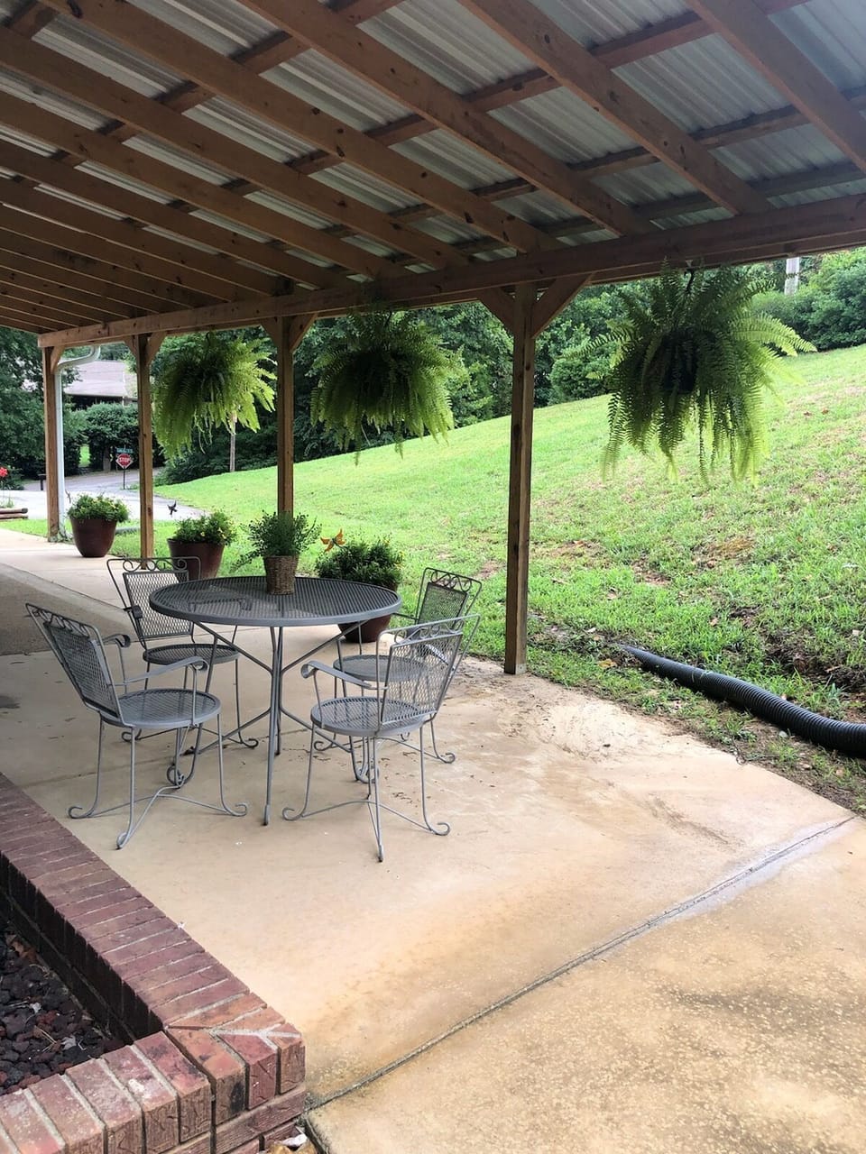 Covered porch with sitting area