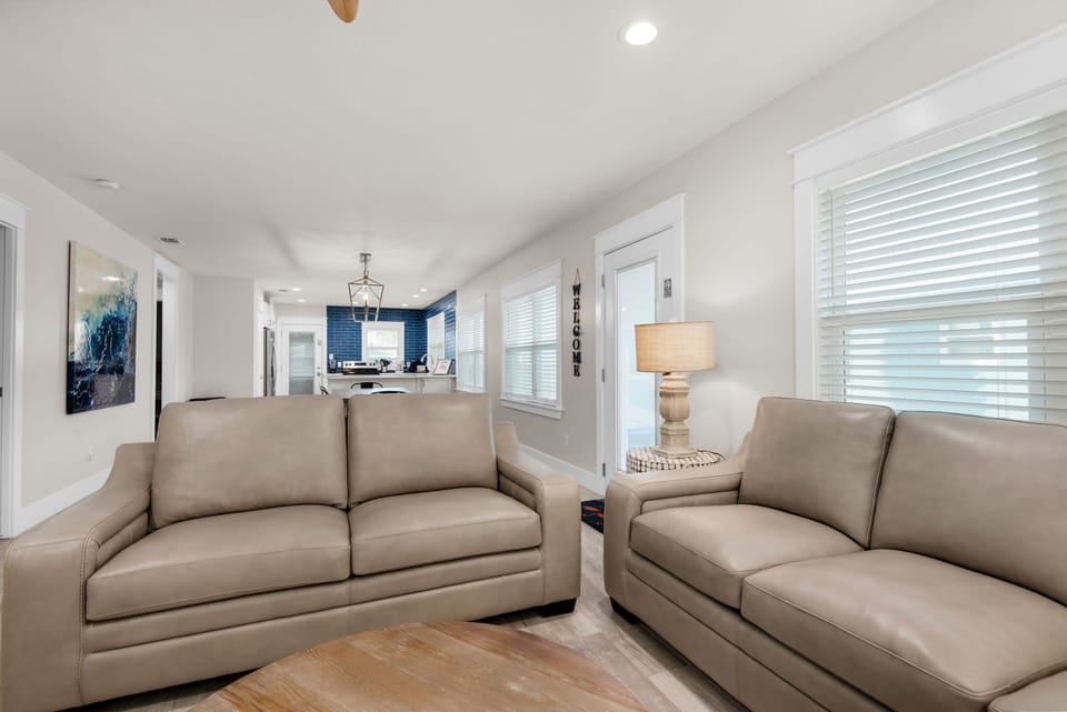 living to kitchen view