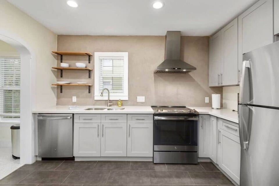 Second fully equipped kitchen with soft-close cabinets. Two kitchens means no crowding during meal prep.