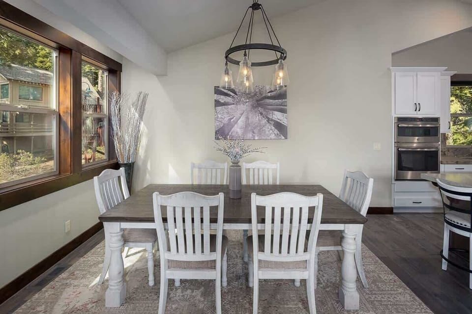 Dining Room with Seating for six (6) plus three (3) more at the Kitchen Island