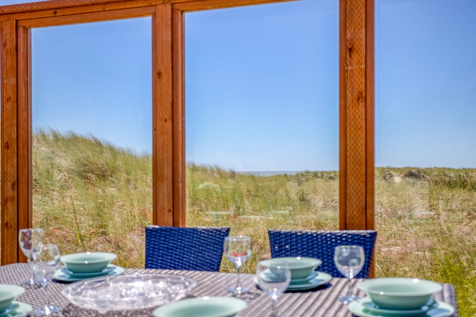 Outdoor seating with table