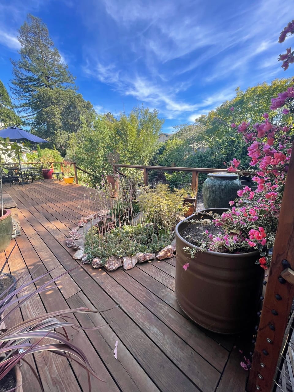 Our peaceful deck is a gorgeous place to relax in nature!