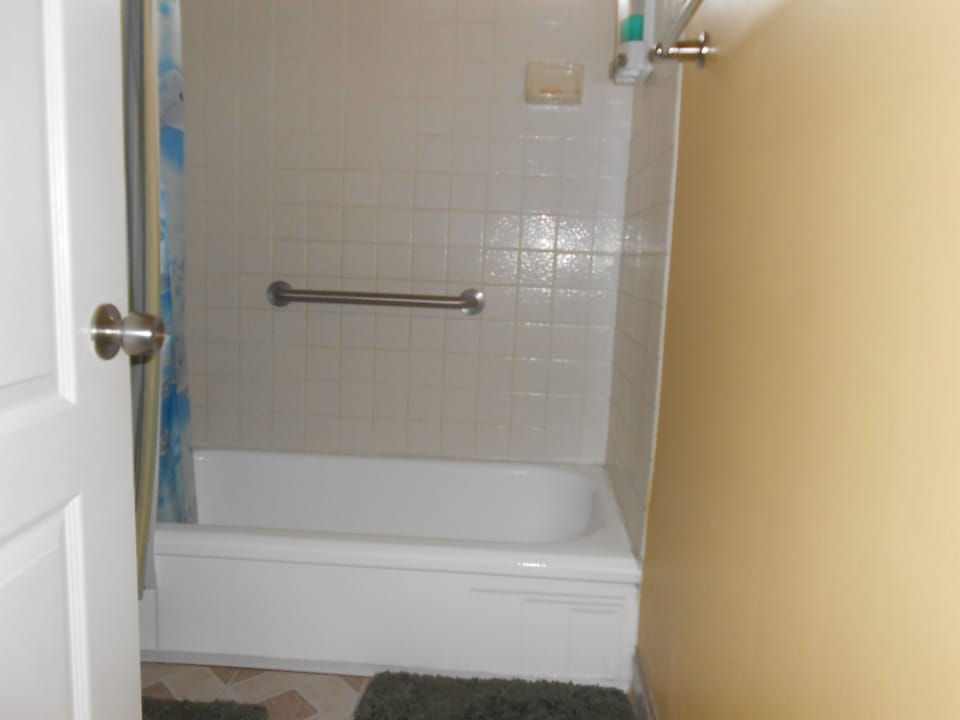 Bathtub with rail.