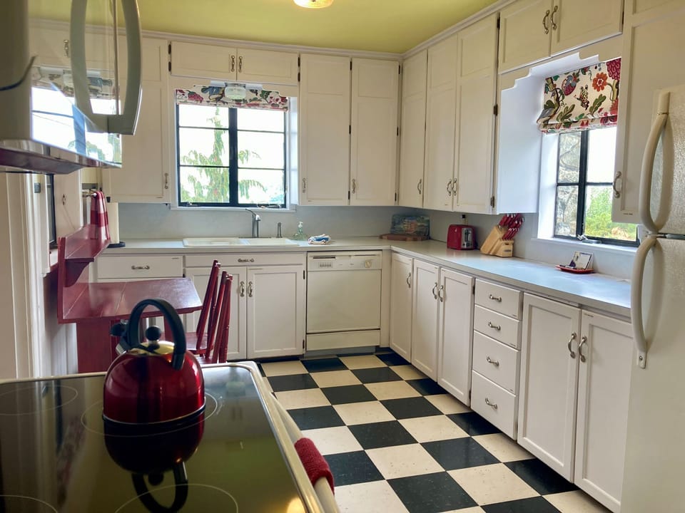 Sparkling clean kitchen with vintage character