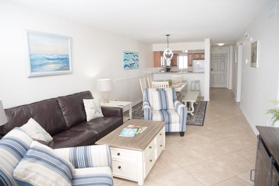 living area with sleeper sofa