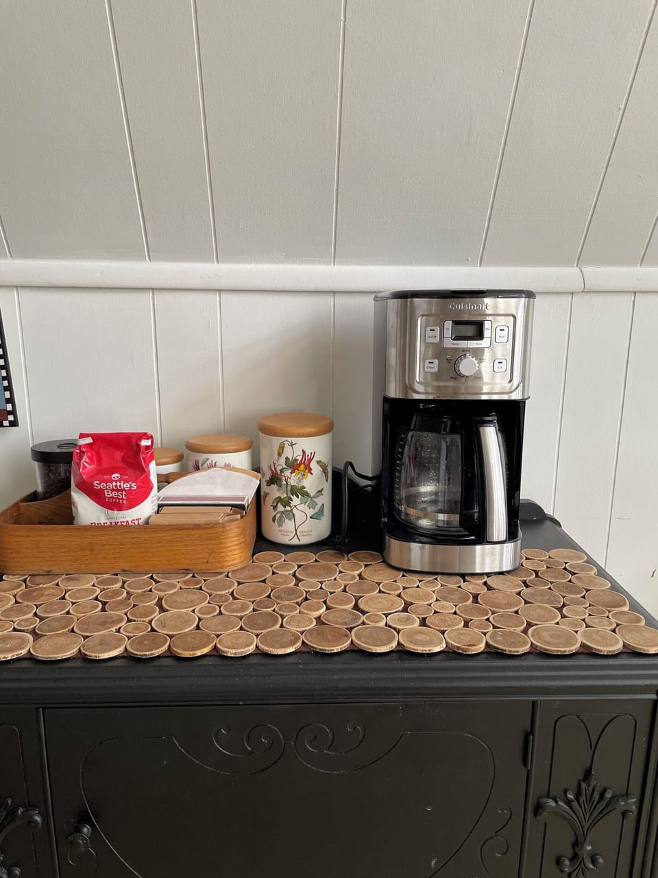 Coffee/tea station.