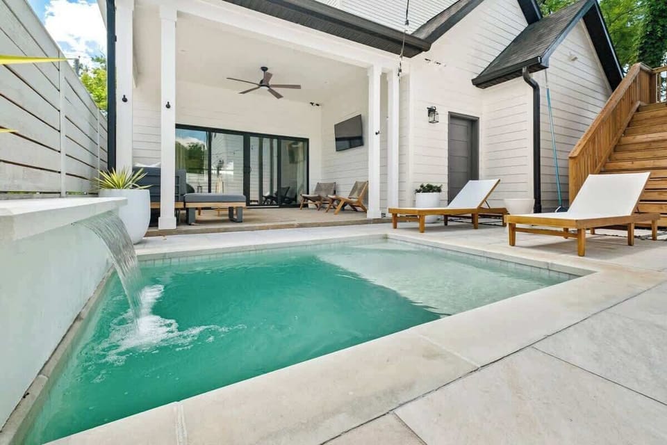 Our backyard has a plunge pool, BBQ grill, TV and lounge seating, making it the perfect place to relax and unwind.