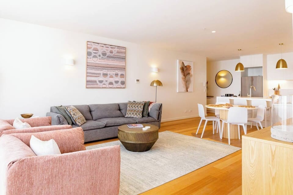 An open plan living, dining and kitchen area is great for entertaining.