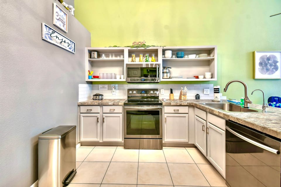 The kitchen is well equipped with all the appliances that you may need