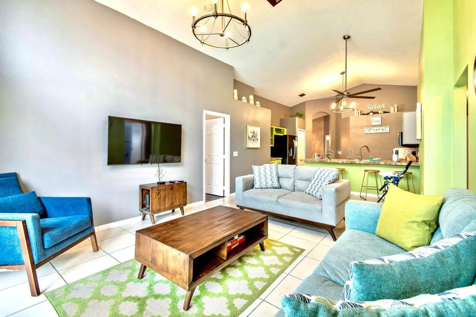 Spacious living space with plenty of seating for everyone to relax