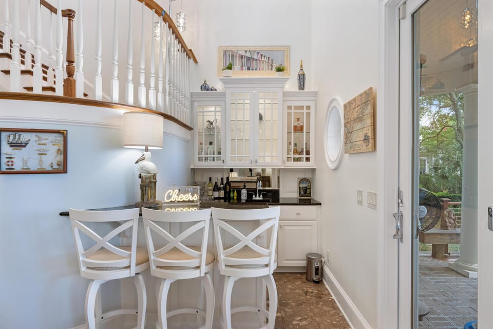 Bar in living area