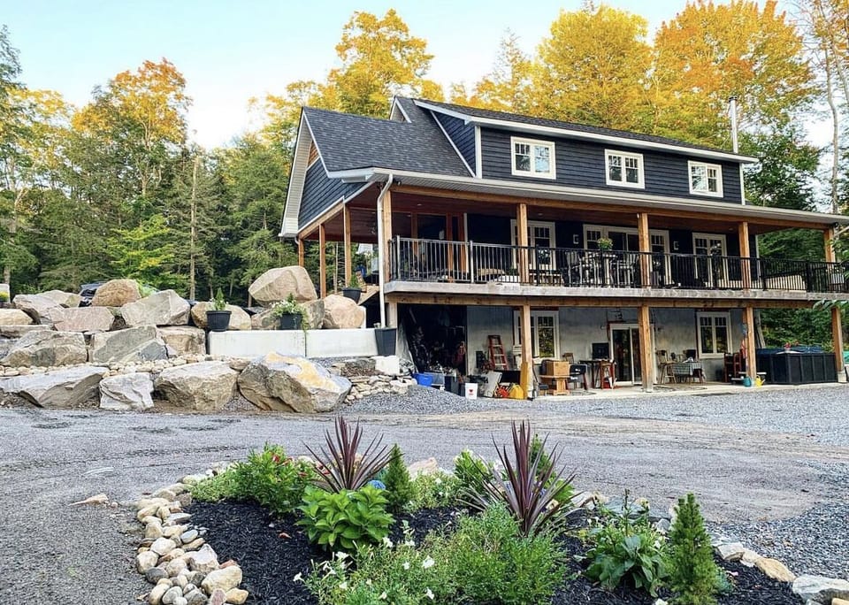 Exterior facing from the lake