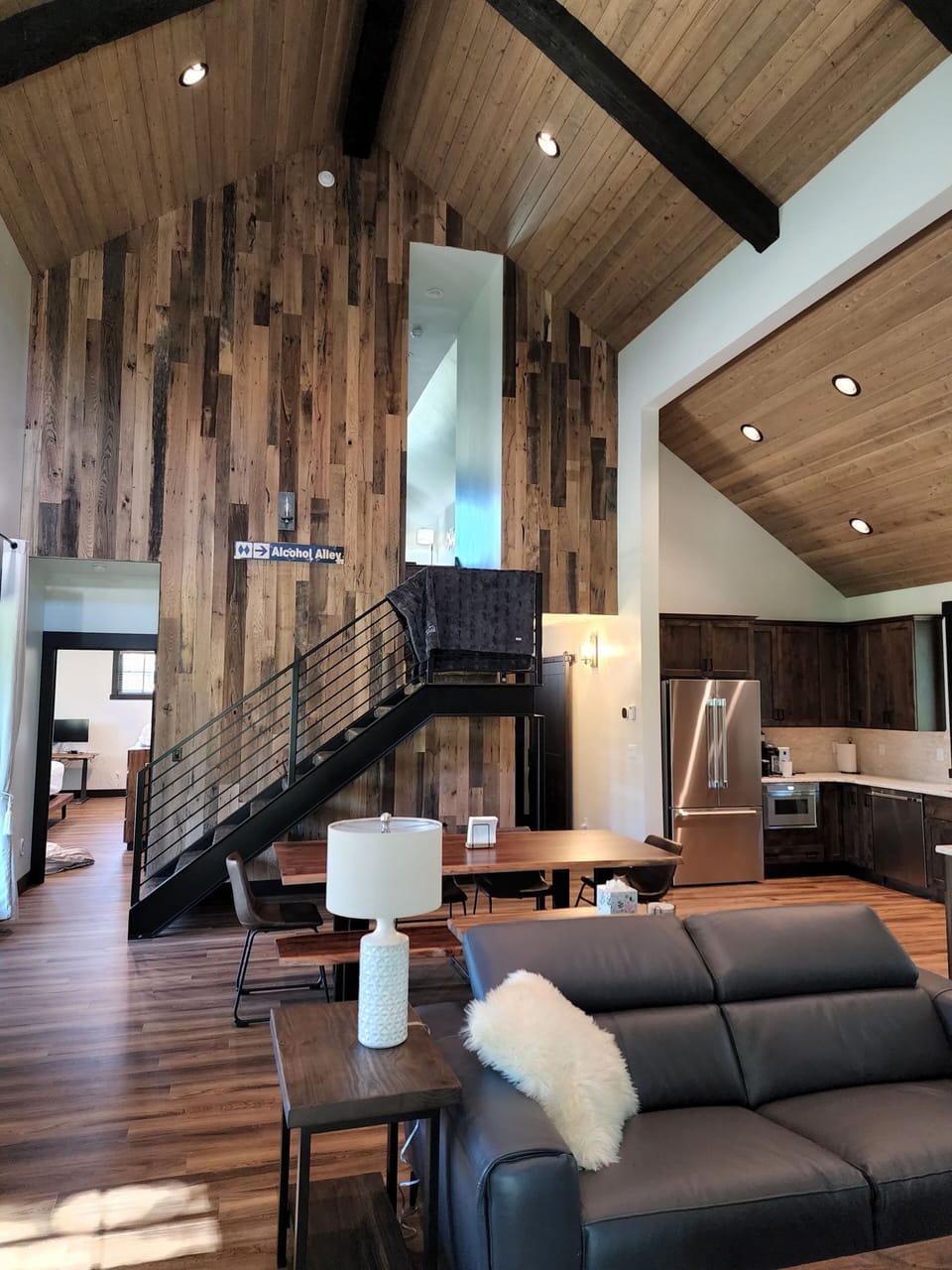 Living space and dining table