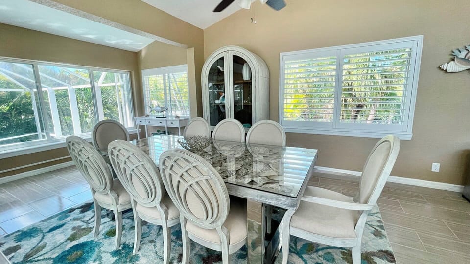 Custom coastal dining table.